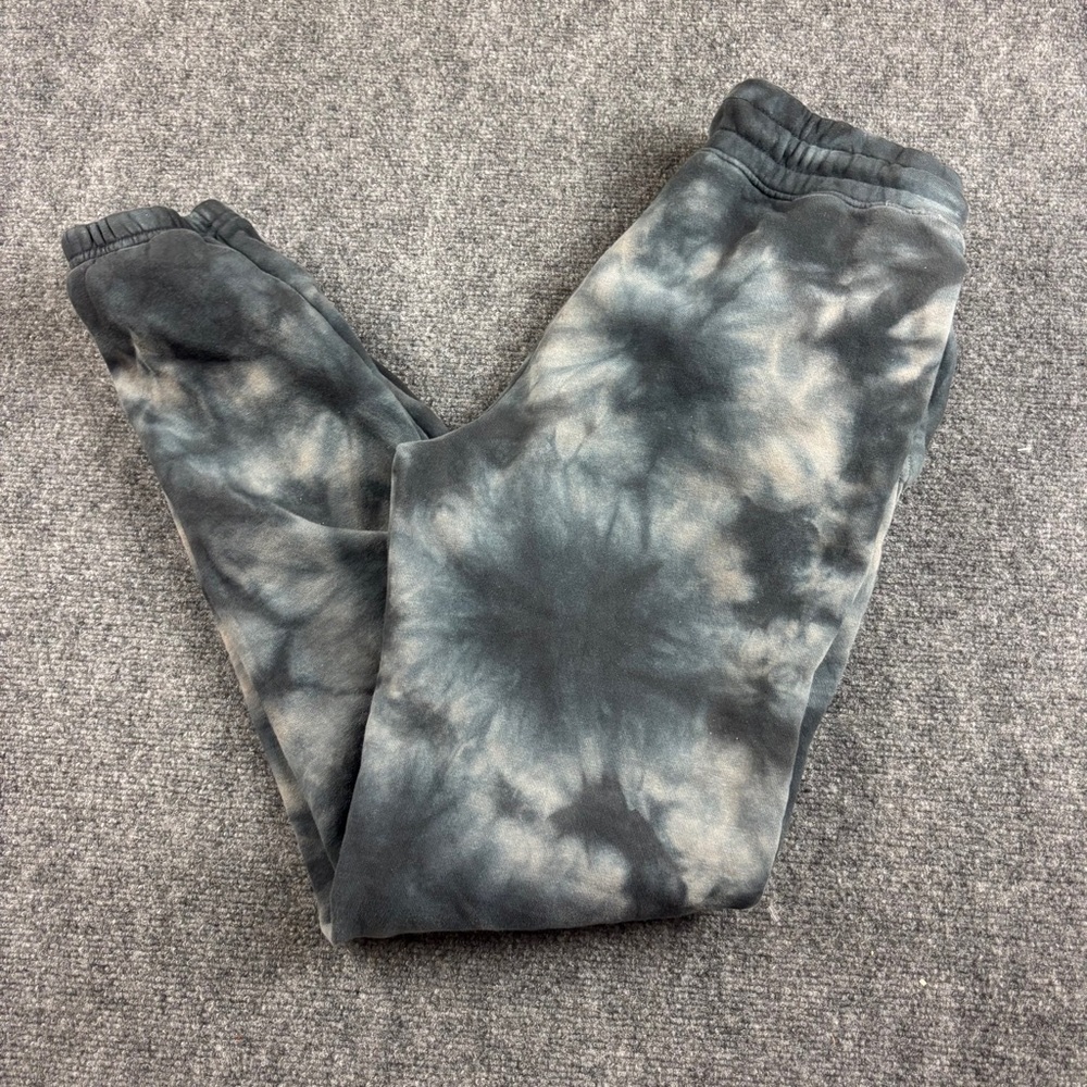 MARRIED TO THE MOB Women’s Tie Dye Black/Blue/Cream Sweatpant Joggers - Medium